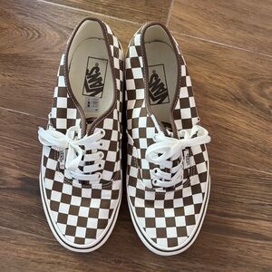 Vans authentic Classic Brown and White Checkered Shoes